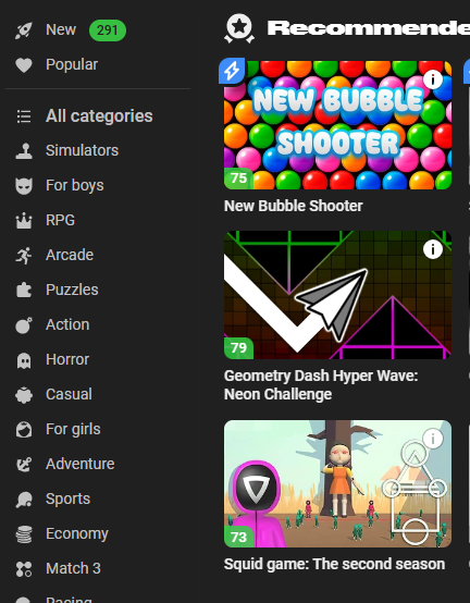 Playhop: Diverse Game Categories and Genres