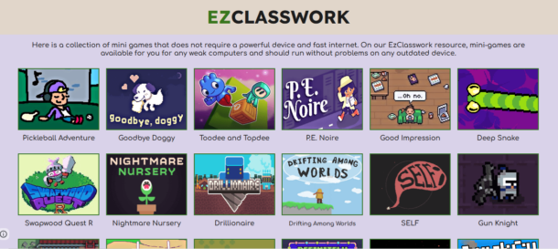 EzClasswork Mini-Games