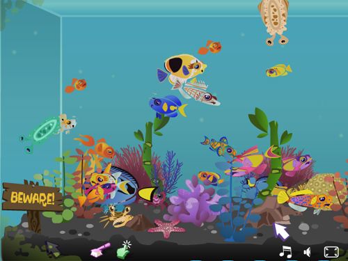 draw a fish and find it in the virtual aquarium