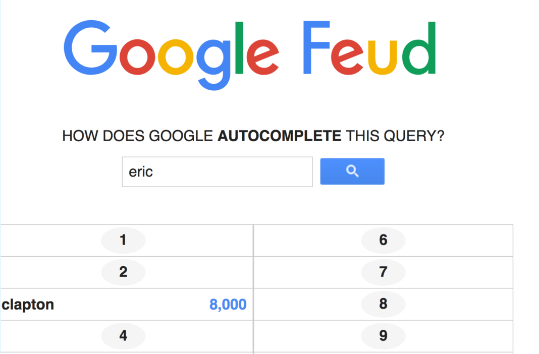 Google Feud: Fascinating Since 2013 - Unigamesity